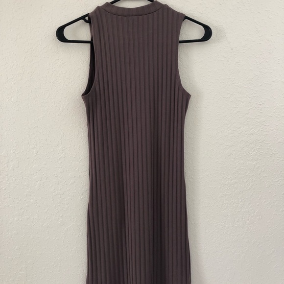 Purple/gray Ribbed Bodycon mini dress - Picture 3 of 4